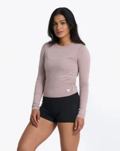 Long-Sleeve Coast Crop Crew | Umber
