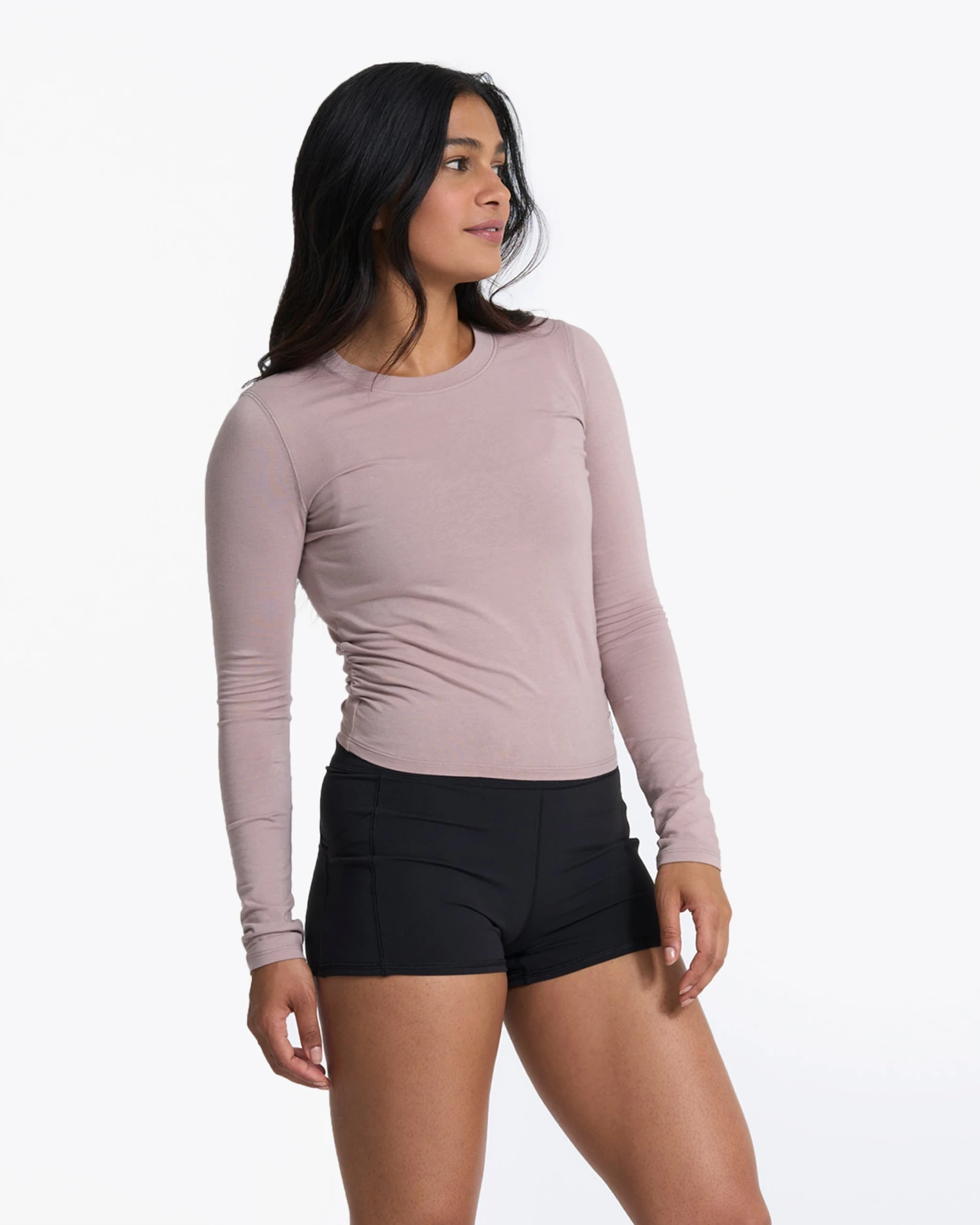Long-Sleeve Coast Crop Crew | Umber 2 Long-Sleeve Coast Crop Crew | Umber - Image 2