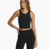 Granite Heathered Zip Tank | Black Heather