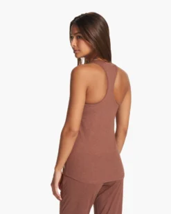 Lux Performance Tank | Hazelnut Heather -Vuori Clothing Store VW108HHZ FA23 W ECOMM TOPS BACK TOPS 8