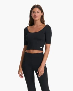 Lux Rib Avant Top | Black