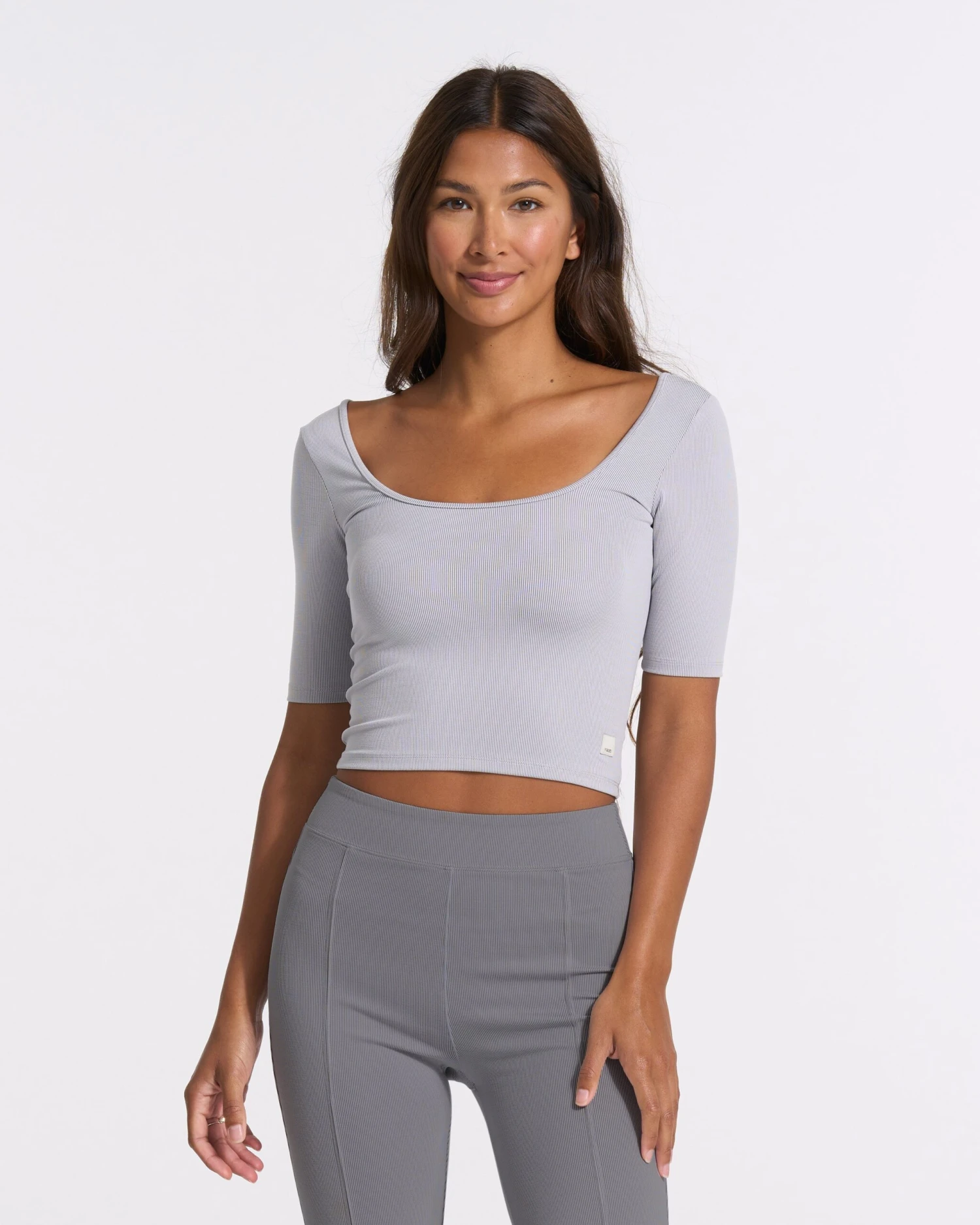 Lux Rib Avant Top | Pale Grey Heather 1 Lux Rib Avant Top | Pale Grey Heather