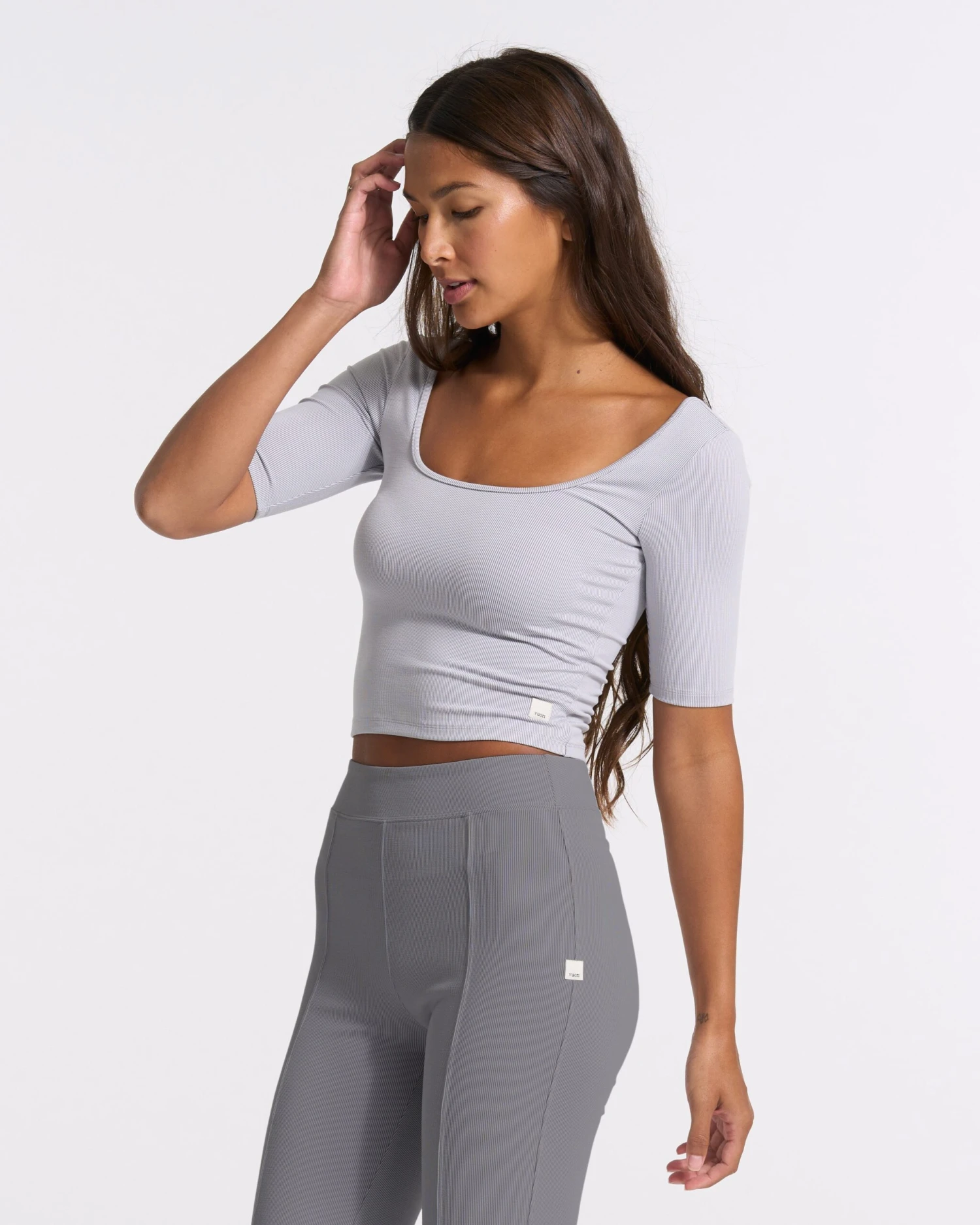 Lux Rib Avant Top | Pale Grey Heather 2 Lux Rib Avant Top | Pale Grey Heather - Image 2