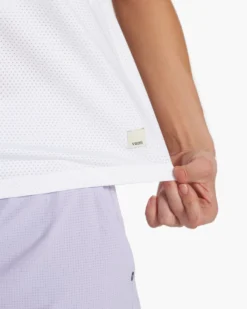 Micro Mesh Tank | White -Vuori Clothing Store VW1116WHT FA23 M ECOMM TOPS DETAIL 2