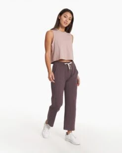 Feather Crop Tank | Umber -Vuori Clothing Store VW1119UMB SP23 W ECOMM TOPS FULL 1800 1x1 2bdb6f2f 1f49 42b8 89b1 f872d3093154