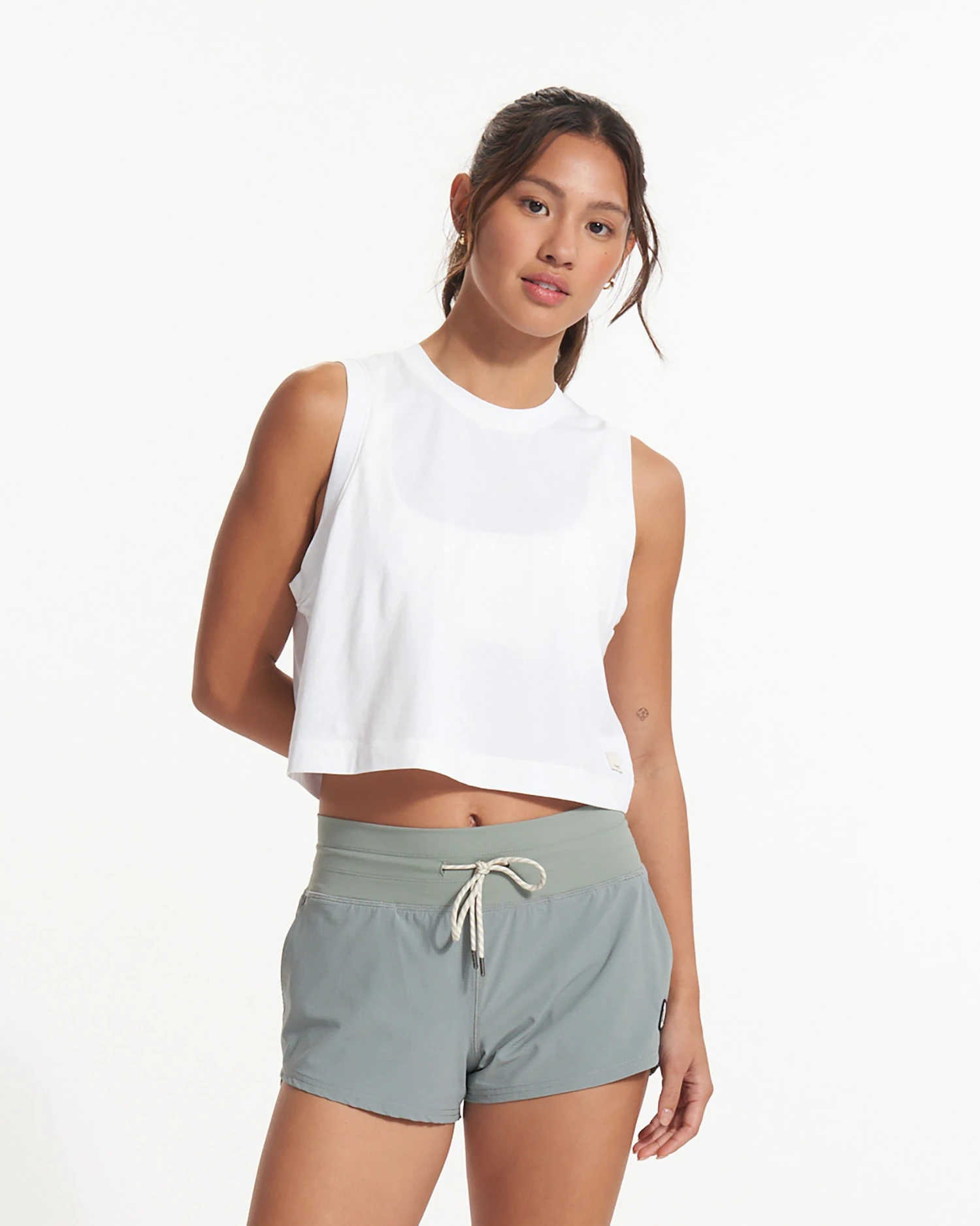 Feather Crop Tank | White 1 Feather Crop Tank | White