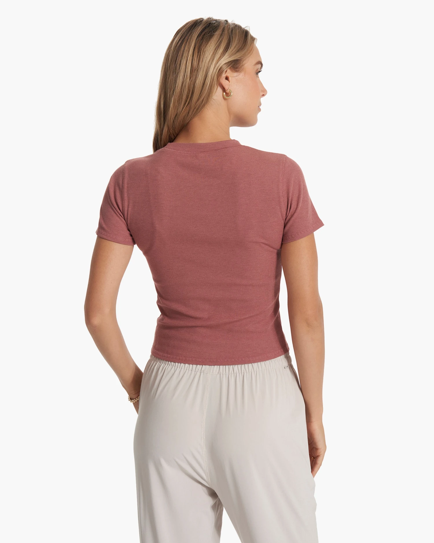 Pose Fitted Tee | Rosewood Heather 3 Pose Fitted Tee | Rosewood Heather - Image 3