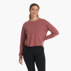 Long-Sleeve Coast Tee | Rosewood -Vuori Clothing Store VW170RSD 02598