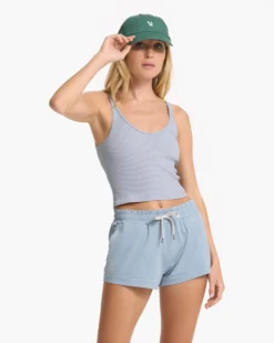 Rib Crop Tank | Light Cloud