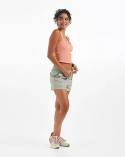 Rib Crop Tank | Light Cinnamon -Vuori Clothing Store VW189LIC 9742