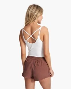 Rib Crop Tank | White -Vuori Clothing Store VW189WHT FA23 W ECOMM TOPS BACK TOPS 6