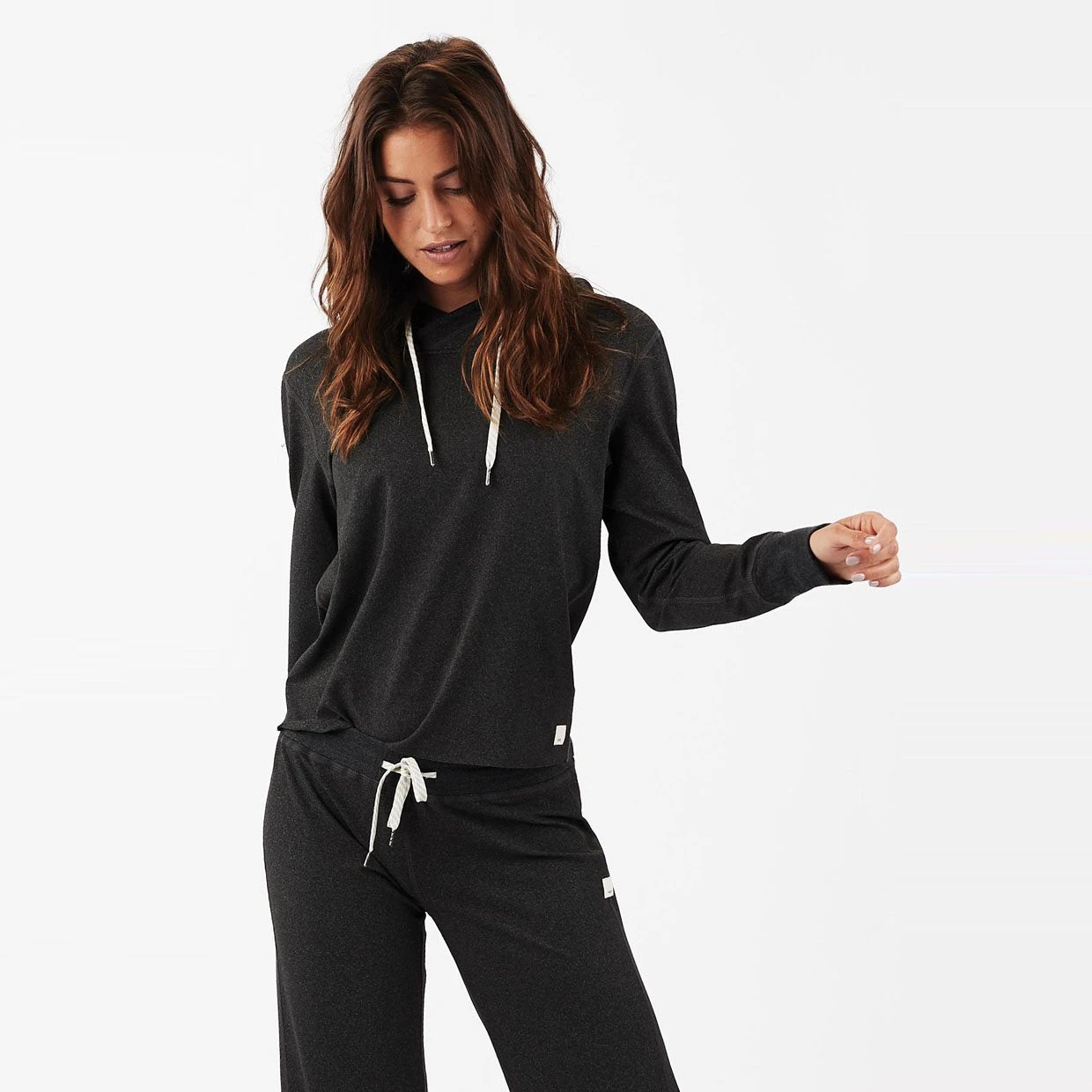 Sequoia Crop Hoodie | Black Heather 1 Sequoia Crop Hoodie | Black Heather