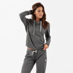 Sequoia Crop Hoodie | Heather Grey