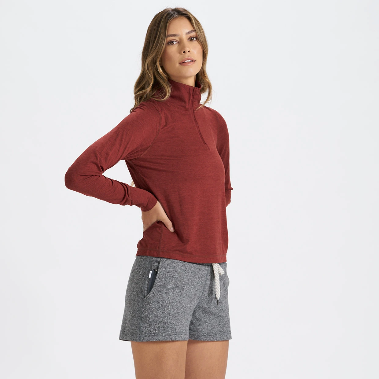 Crescent Half Zip | Spice Heather 2 Crescent Half Zip | Spice Heather - Image 2