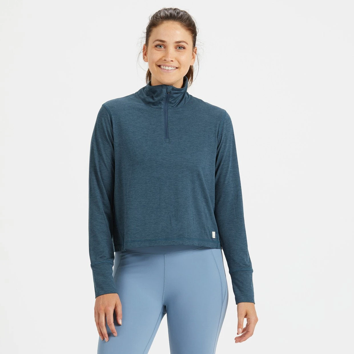 Crescent Half Zip | Indigo Heather 1 Crescent Half Zip | Indigo Heather