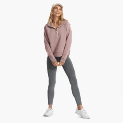 Restore Half Zip | Umber -Vuori Clothing Store VW233UMB FA22 W ECOMM FULL 0459