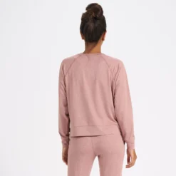 Long-Sleeve Halo Crew | Burnt Clay Heather -Vuori Clothing Store VW241HBC 3