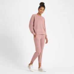 Long-Sleeve Halo Crew | Burnt Clay Heather -Vuori Clothing Store VW241HBC 5