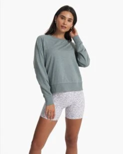 Long Sleeve Halo Crew | Stormy Heather