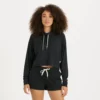 Halo Crop Funnel Neck | Black Heather