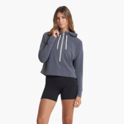 Vista Half Zip Hoodie | Azure Heather