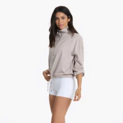 Halo Relaxed Half Zip | Oyster Heather -Vuori Clothing Store VW269HOY 3244