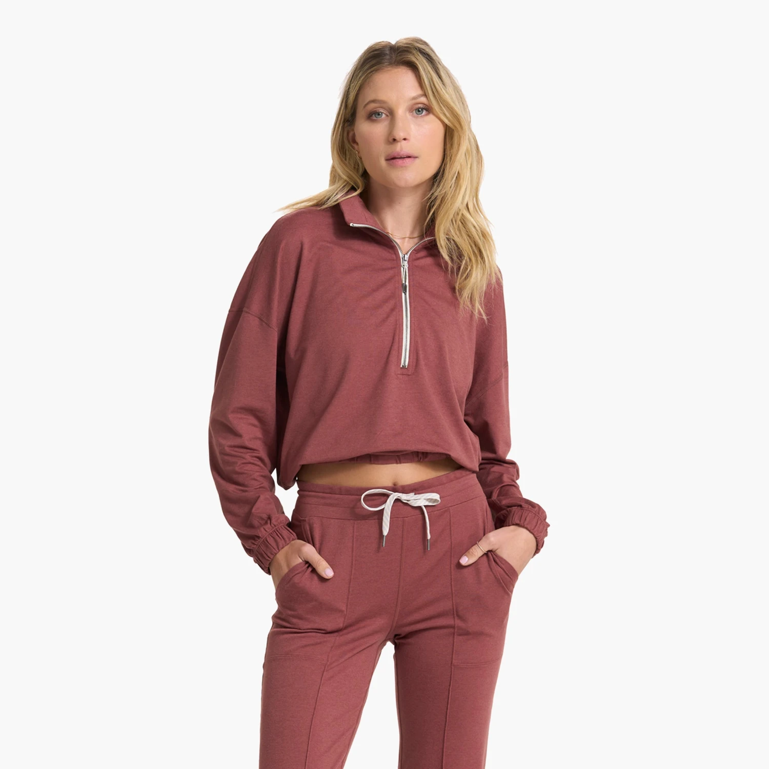 Halo Relaxed Half Zip | Rosewood Heather 1 Halo Relaxed Half Zip | Rosewood Heather