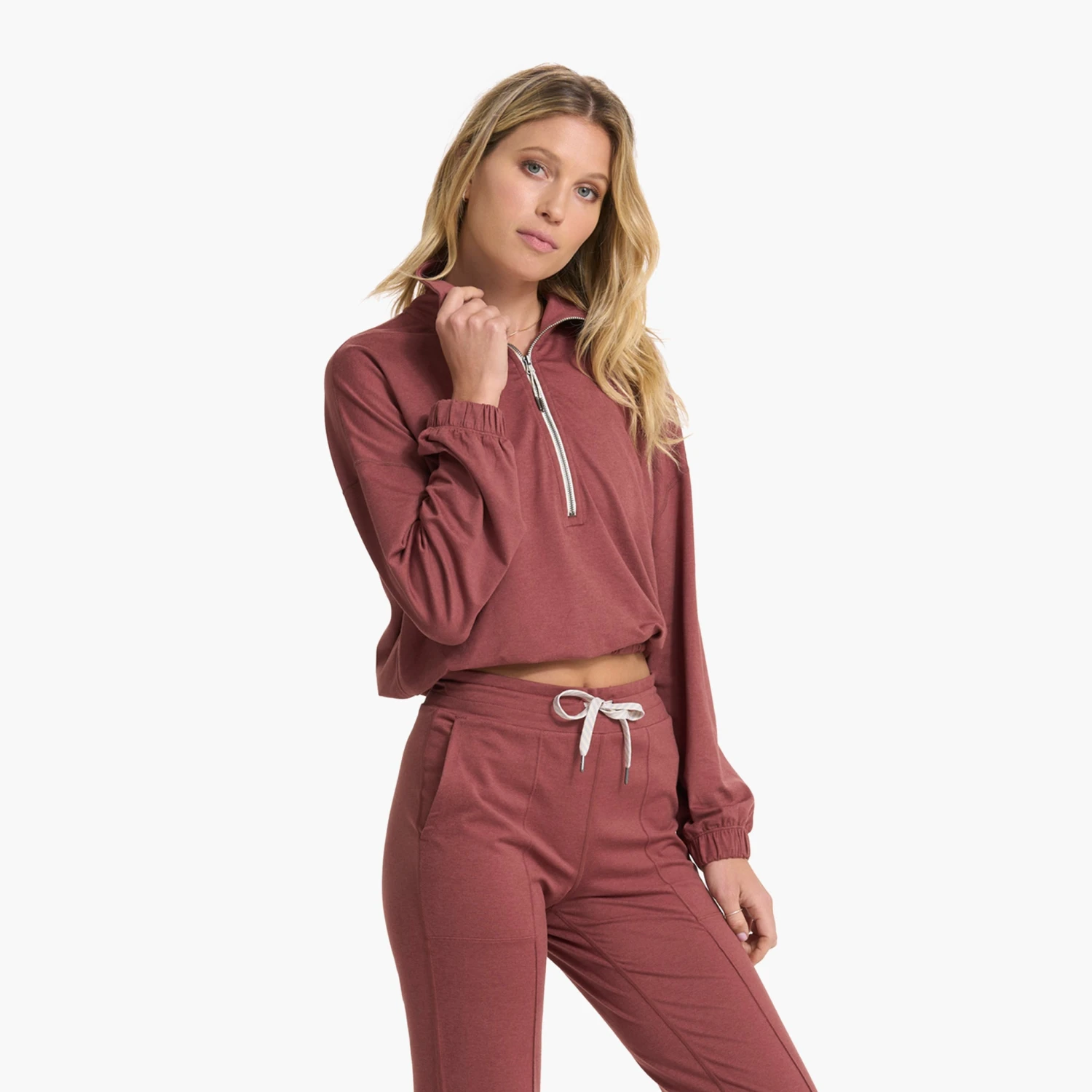 Halo Relaxed Half Zip | Rosewood Heather 2 Halo Relaxed Half Zip | Rosewood Heather - Image 2
