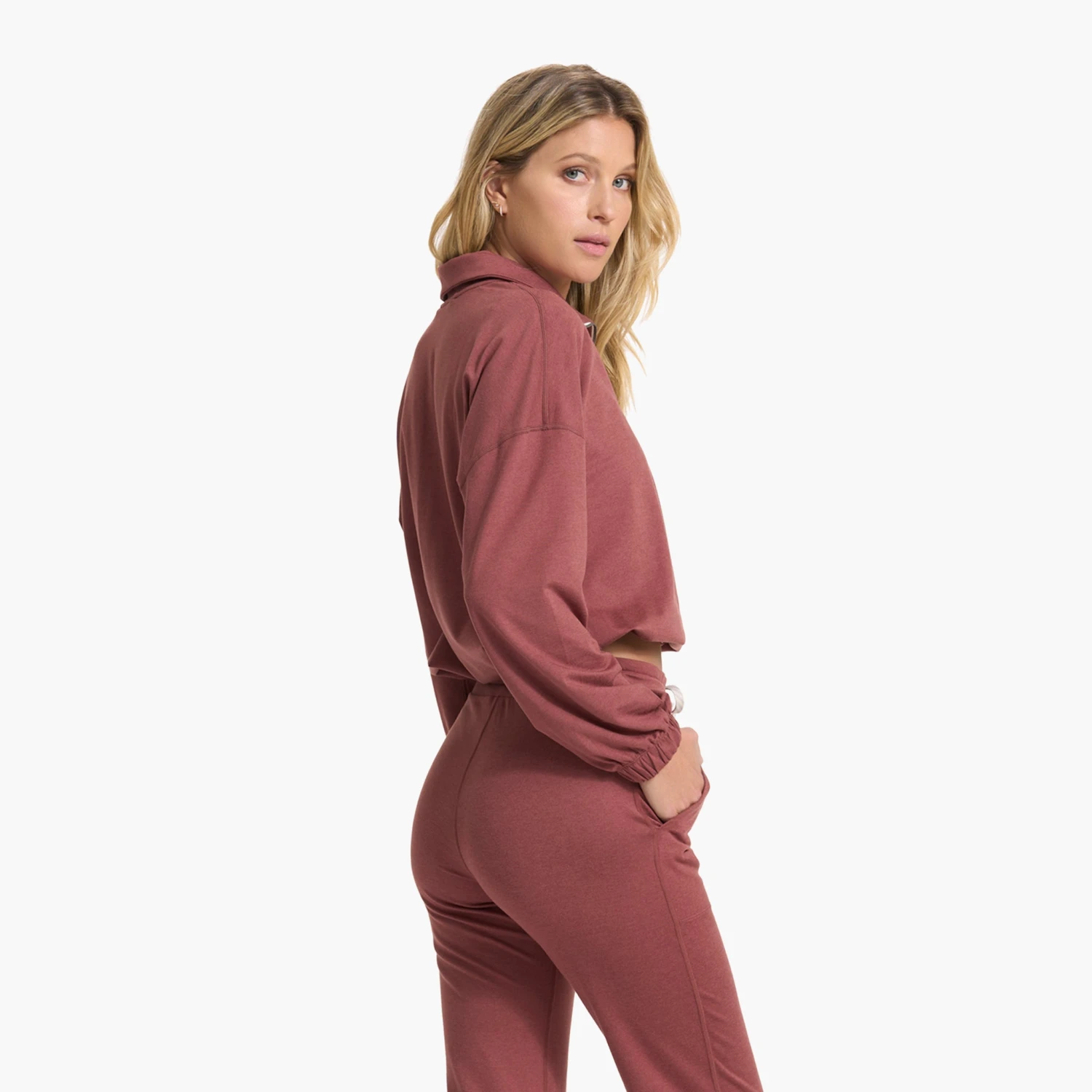 Halo Relaxed Half Zip | Rosewood Heather 3 Halo Relaxed Half Zip | Rosewood Heather - Image 3