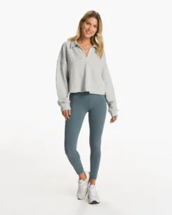 Sedona Polo | Light Heather Grey -Vuori Clothing Store VW290LHG FA23 W ECOMM fleece FULL ALT 17