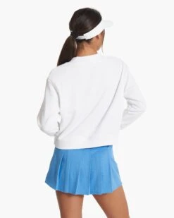 Sedona V Neck | White -Vuori Clothing Store VW292WHT SP23 W ECOMM FLEECE TOP 3990 1x1 a6783106 2512 4522 a263 8b1f64fbbdfa