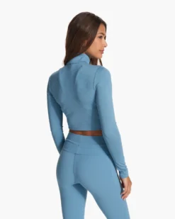 Lux Rib Half Zip | Stillwater -Vuori Clothing Store VW294STW FA23 W ECOMM fleece BACK TOPS 6