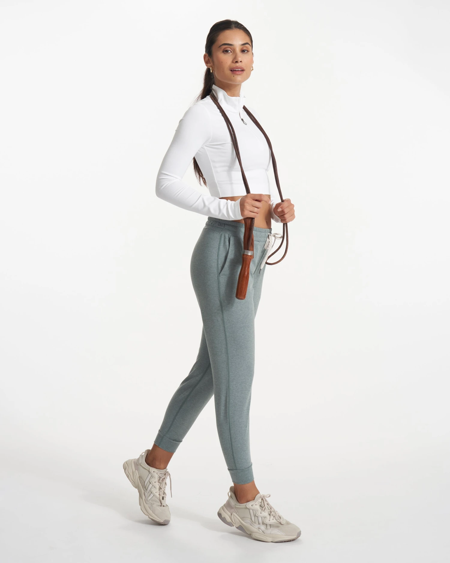 Lux Rib Half Zip | White 4 Lux Rib Half Zip | White - Image 4