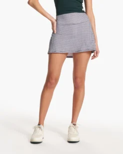 Volley Skirt | White Gingham Plaid