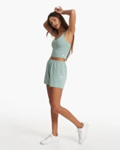 Boyfriend Short | Celery Heather -Vuori Clothing Store VW3007HLE SP23 W ECOMM SHORTS FULL 1549 1x1 62f11745 0c31 40ea a23b 61a0262e40ec