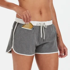 Tavi Short | Grey Linen Texture -Vuori Clothing Store VW361GRL 5