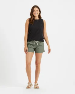 Womens Ripstop Short | Army -Vuori Clothing Store VW364ARM 4