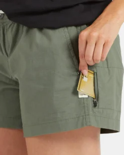 Womens Ripstop Short | Army -Vuori Clothing Store VW364ARM detail