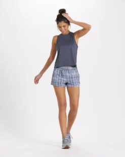 Dash Short | Pale Blue Shibori Grid -Vuori Clothing Store VW367PSG 4 62b5aa11 967e 4d28 adc7 3597c7617914