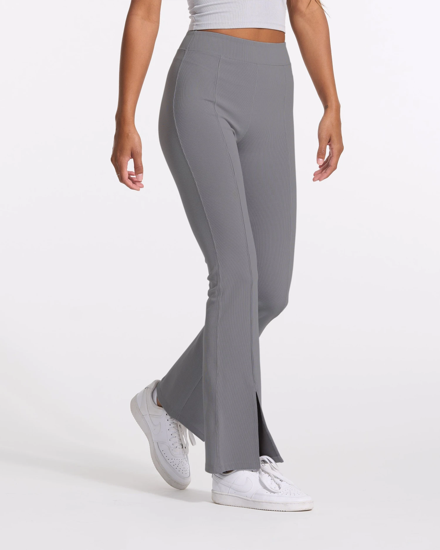 Lux Rib Split Bootcut | Heather Grey 3 Lux Rib Split Bootcut | Heather Grey - Image 3
