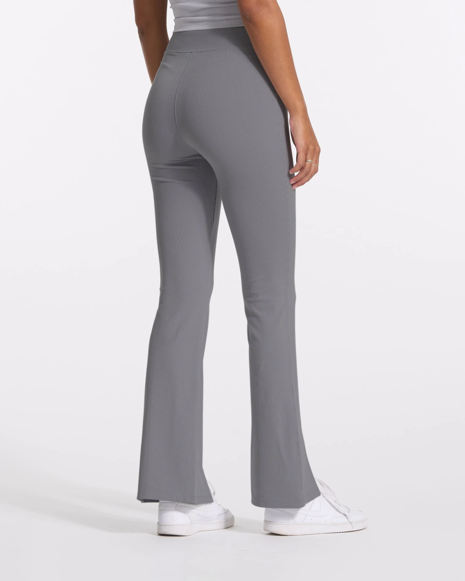 Lux Rib Split Bootcut | Heather Grey 4 Lux Rib Split Bootcut | Heather Grey - Image 4