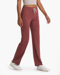 Halo Wide Leg Flare Pant | Rosewood Heather -Vuori Clothing Store VW425HRO FA22 W ECOMM BOTTOM 02635