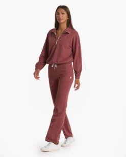 Halo Wide Leg Flare Pant | Rosewood Heather -Vuori Clothing Store VW425HRO FA22 W ECOMM FULL 02608