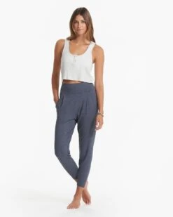 Lux At Ease Pant | Azure Heather -Vuori Clothing Store VW427HAZ SP23 W ECOMM BOTTOM 04013