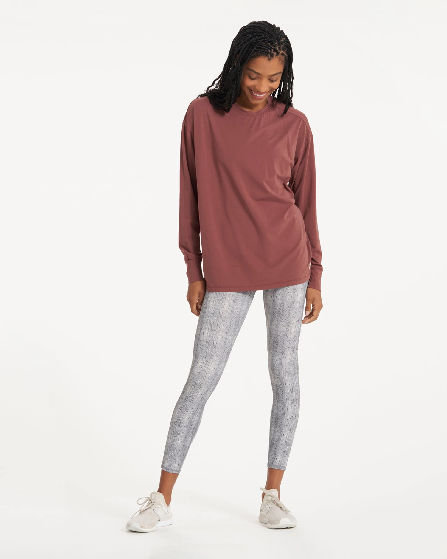 Long-Sleeve Feather Tee | Cedar 3 Long-Sleeve Feather Tee | Cedar - Image 3