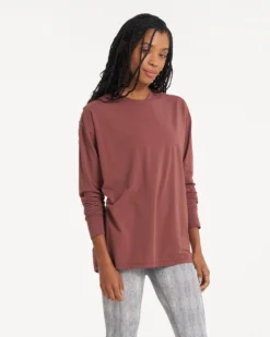 Long-Sleeve Feather Tee | Cedar