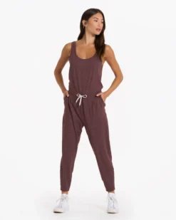 Lux At Ease Jumpsuit | Chestnut Heather -Vuori Clothing Store VW458HCH 02631 1