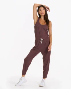Lux At Ease Jumpsuit | Chestnut Heather -Vuori Clothing Store VW458HCH 02642