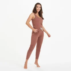 Lux At Ease Jumpsuit | Dark Terracotta Heather -Vuori Clothing Store VW458HDT 7577