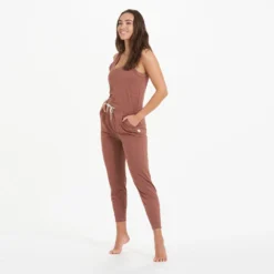 Lux At Ease Jumpsuit | Dark Terracotta Heather -Vuori Clothing Store VW458HDT 7592